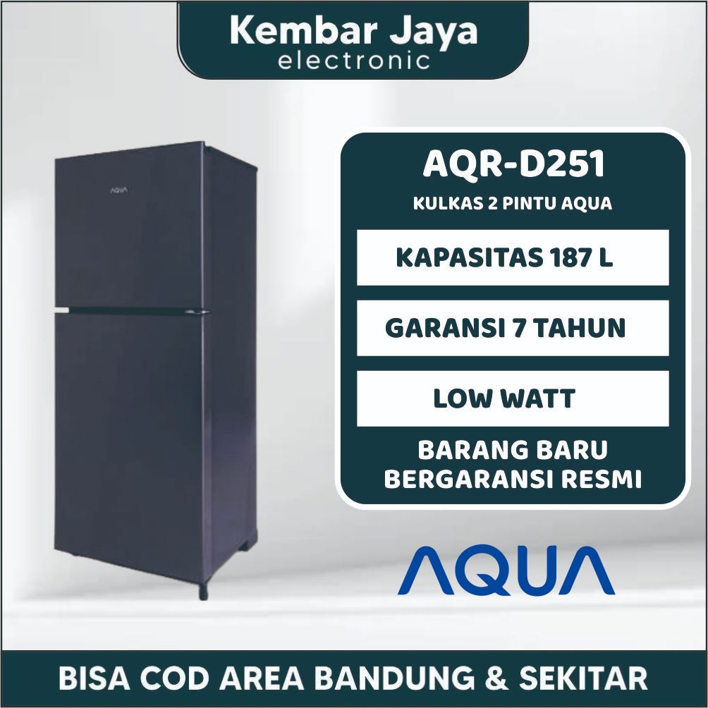 KULKAS 2 PINTU MERK AQUA GARANSI 7 TAHUN AQR D251GARANSI RESMI TERMURAH