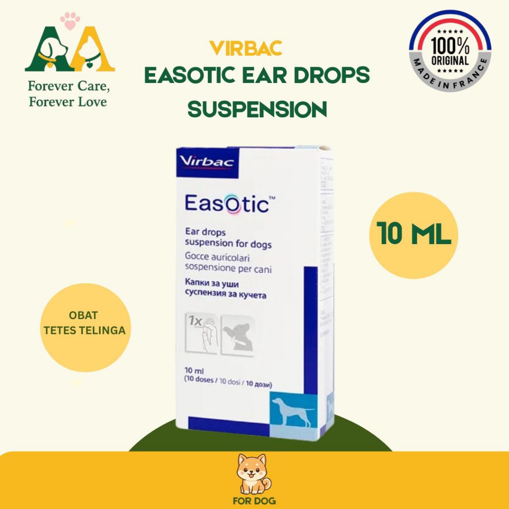 Virbac Easotic Ear Drops Anjing 10ml | Obat Tetes Telinga Otitis & Infeksi Jamur Bakteri