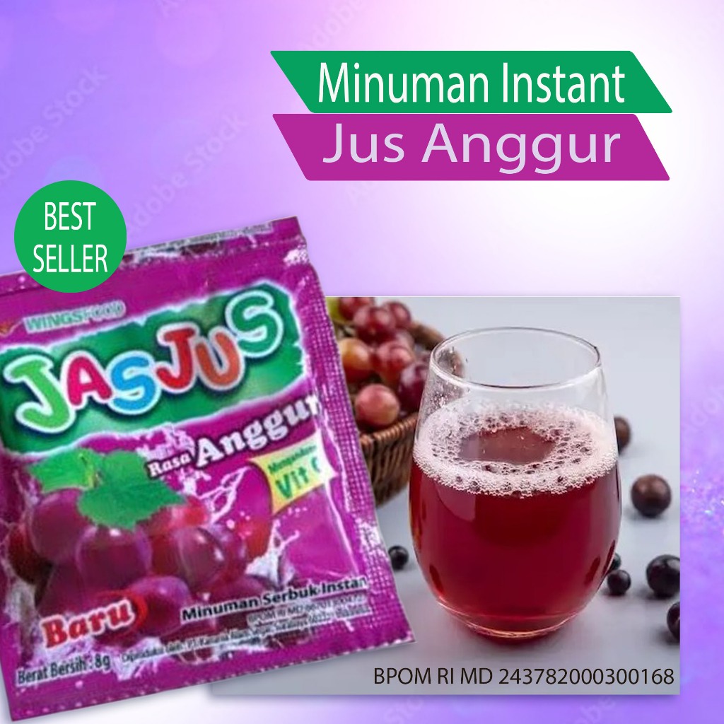 

Minuman Segar rasa Anggur instant Minuman paling populer saat ini minuman paling banyak dibeli paling banyak disukai ~ JasJus minuman instant rasa Anggur