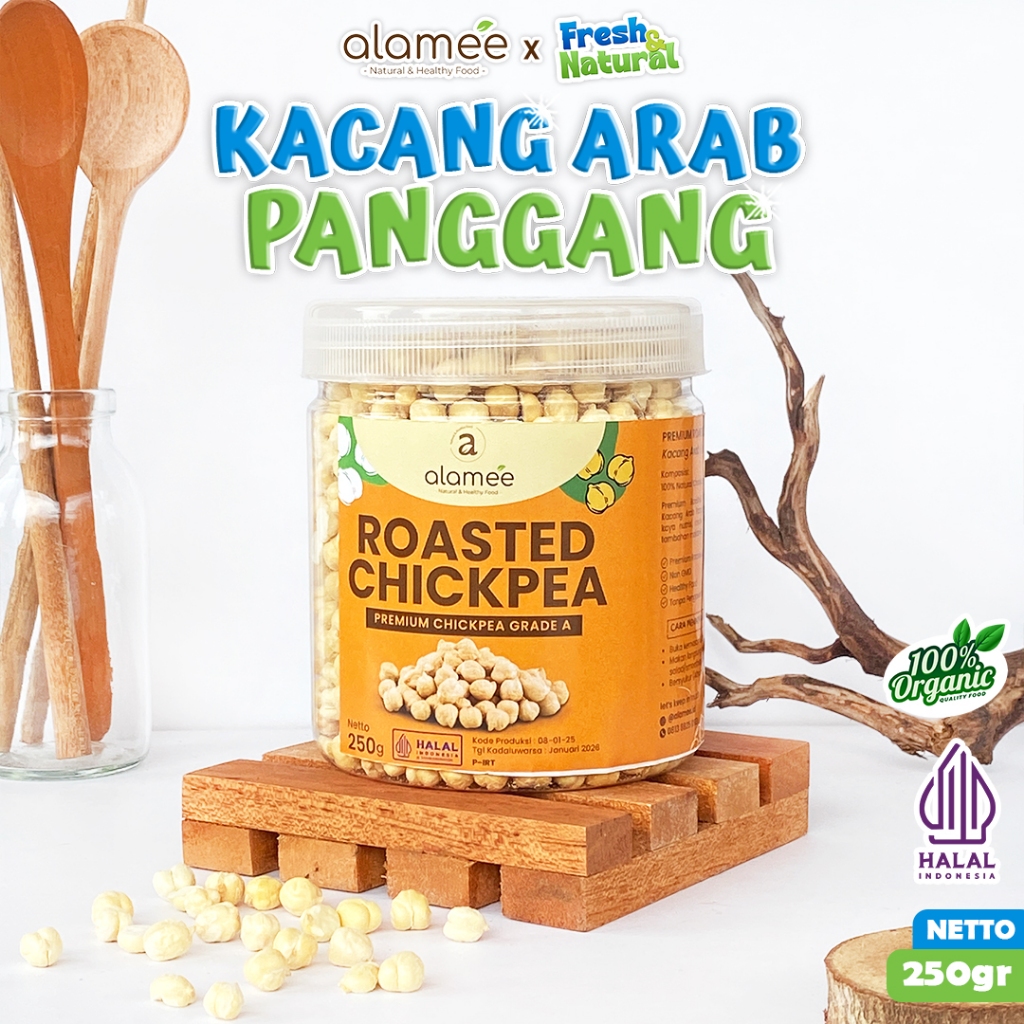 

ALAMEE Kacang Arab Panggang Roasted Chikpea Kacang Adas Gurih Matang Siap Makan PREMIUM 250gr fresh and natural