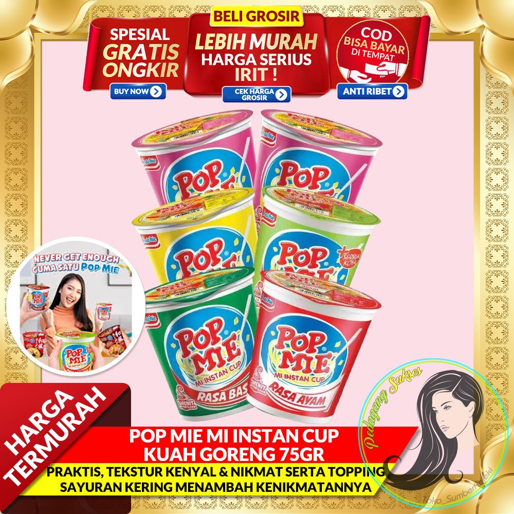 

[ECER] POP MIE MI INSTANT CUP KUAH GORENG 75GR TORI MISO RAMEN RASA AYAM BASO BAWANG KARI SOTO INSTANT NOODLE MI INSTANT CUP POPMI POPMIE INSTAN MAKANAN RINGAN GROSIR CEMILAN ANAK GROSIR MURAH PEDES DOWER 1 DUS GLEDEK JUMBO MINI TORIMISO PROMO MURAH LIVE