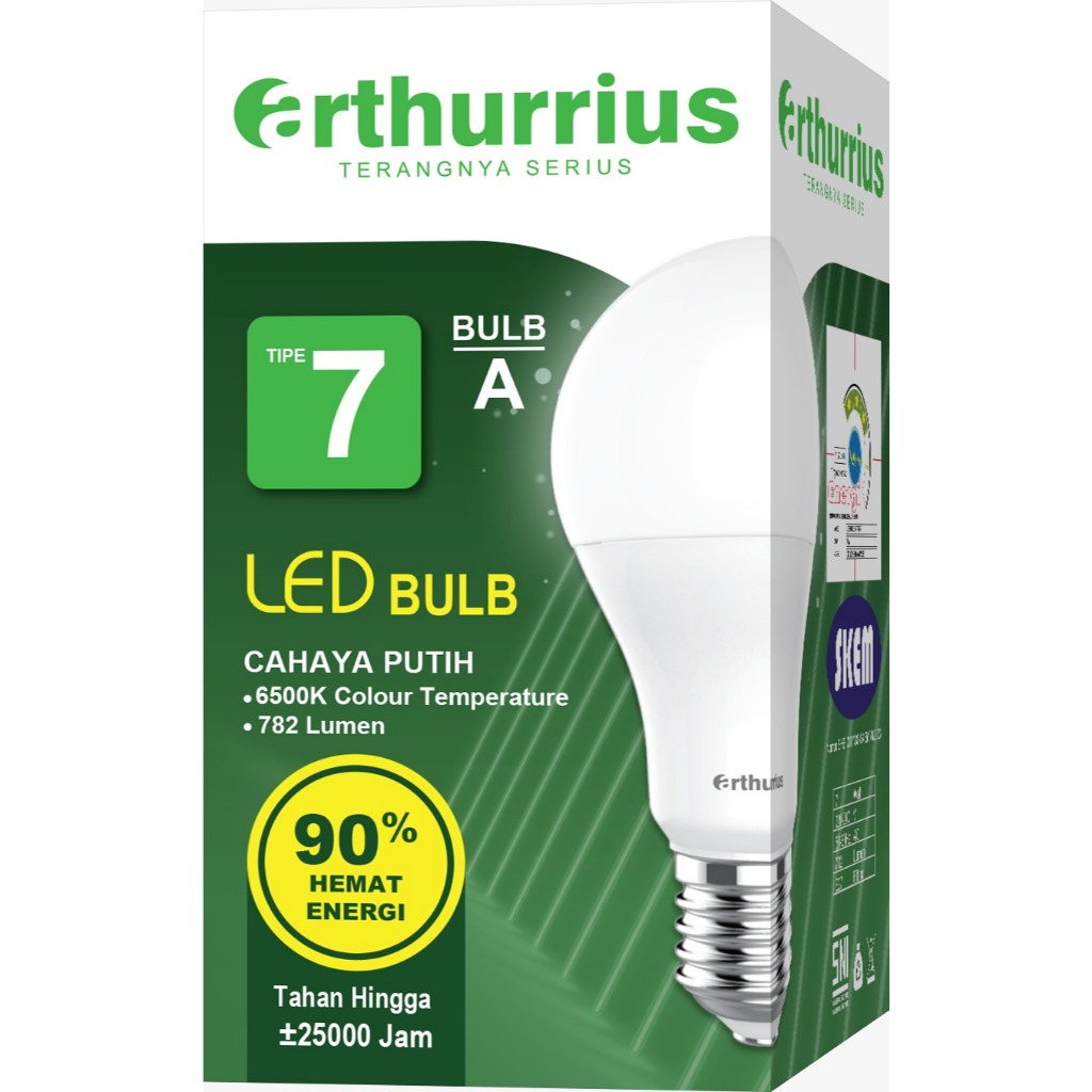 ARTHURRIUS A 7 Watt Lampu LED | Bohlam Lampu | Bohlam Led | Bohlam Kecil | Bohlam Lampu led