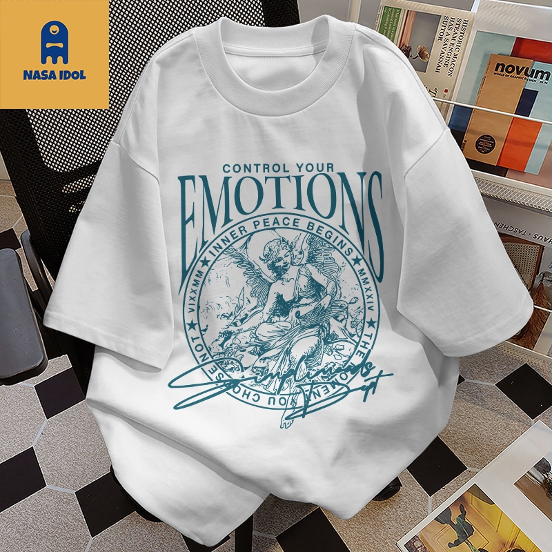 『NASA IDOL Official Store』Atasan Wanita Lengan Pendek Distro Baju Kaos Keren Premium T-shirt Unisex 