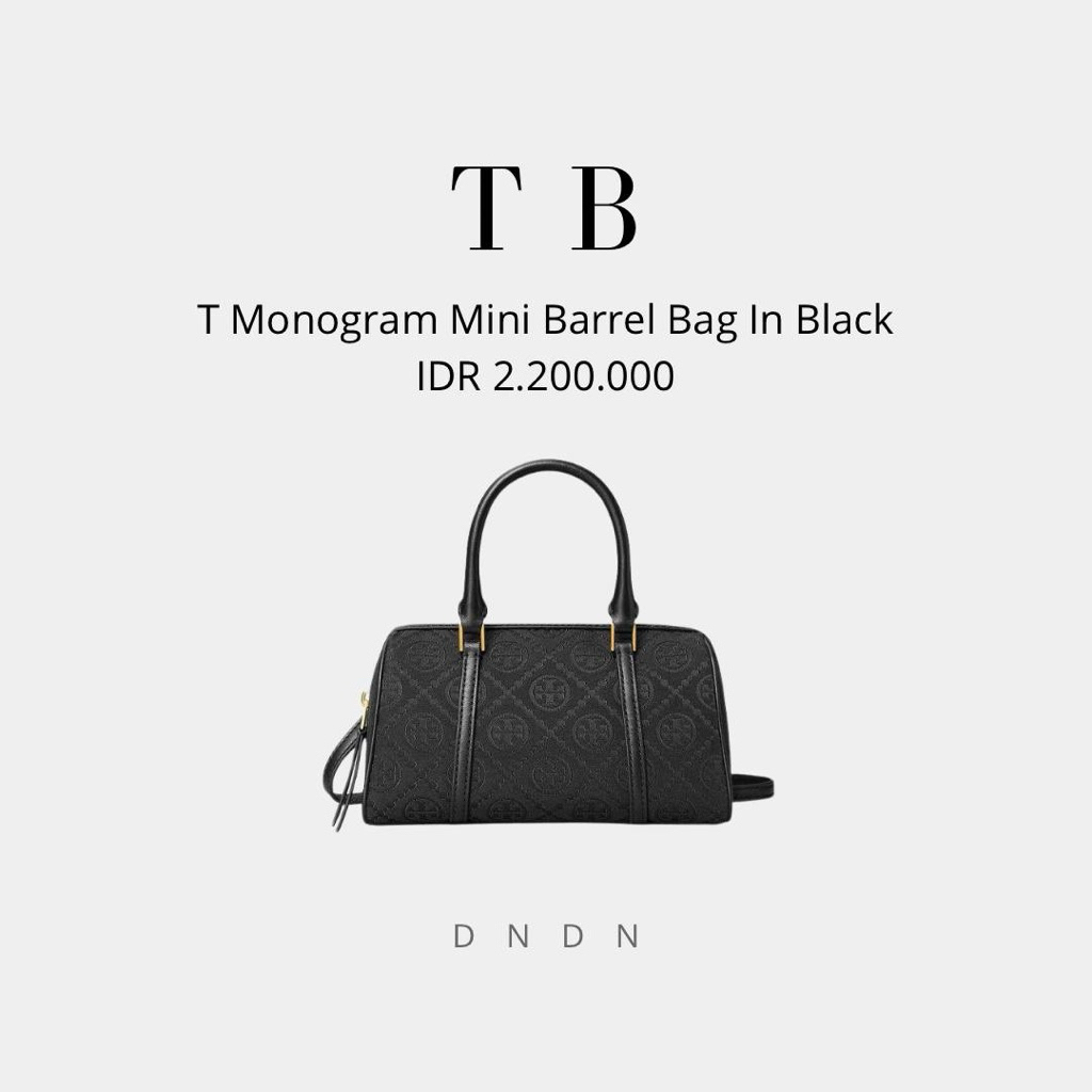 T Monogram Mini Barrel Bag In Black