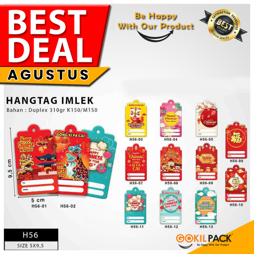 

Hangtag Gong Xi Fa Chai | Hangtag Baju | Hangtag Imlek | Duplex | Murah | 20 pcs 5x9.5 H56