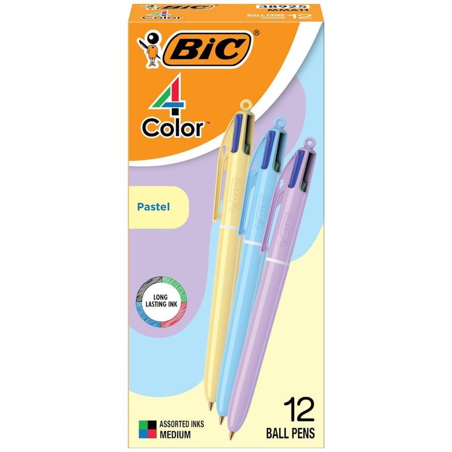 

Bic 4 Color Pastel Ballpoint Pen with 1.0 mm Medium Point - Bolpen 4 warna