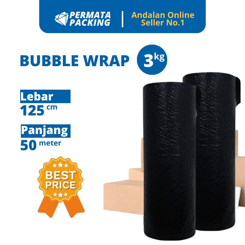 

BUBBLE WRAP UKURAN 125 CM X 50 METER ( 3 KG) BERKUALITAS
