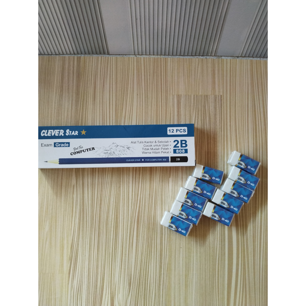 

TERBARU PENSIL CLEVER STAR BIRU 1 PACK + 10PCS PENGHAPUS DAVIS PUTIH