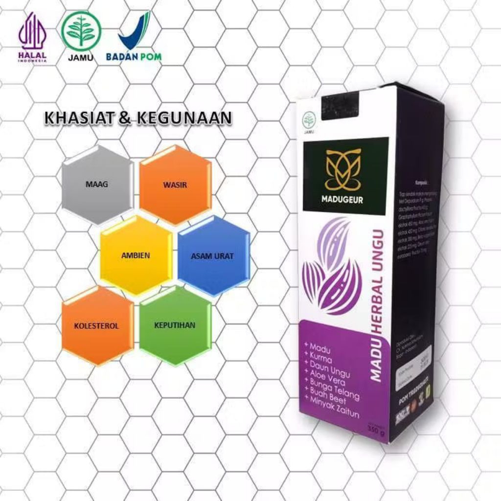 Madugeur Madu Herbal Madu Ungu Obat Wasir, Ambien dan Keputihan