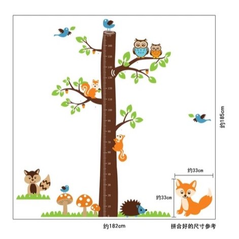 ♜ RELIZA WALL STICKER POHON PENGUKUR TINGGI BADAN TREE GROW UP AY221  ✶