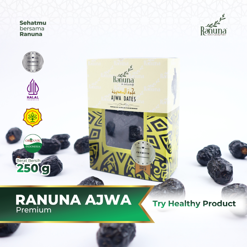 

Ranuna - Kurma Ajwa 250 Gram Premium Organic High Quality / Best Seller