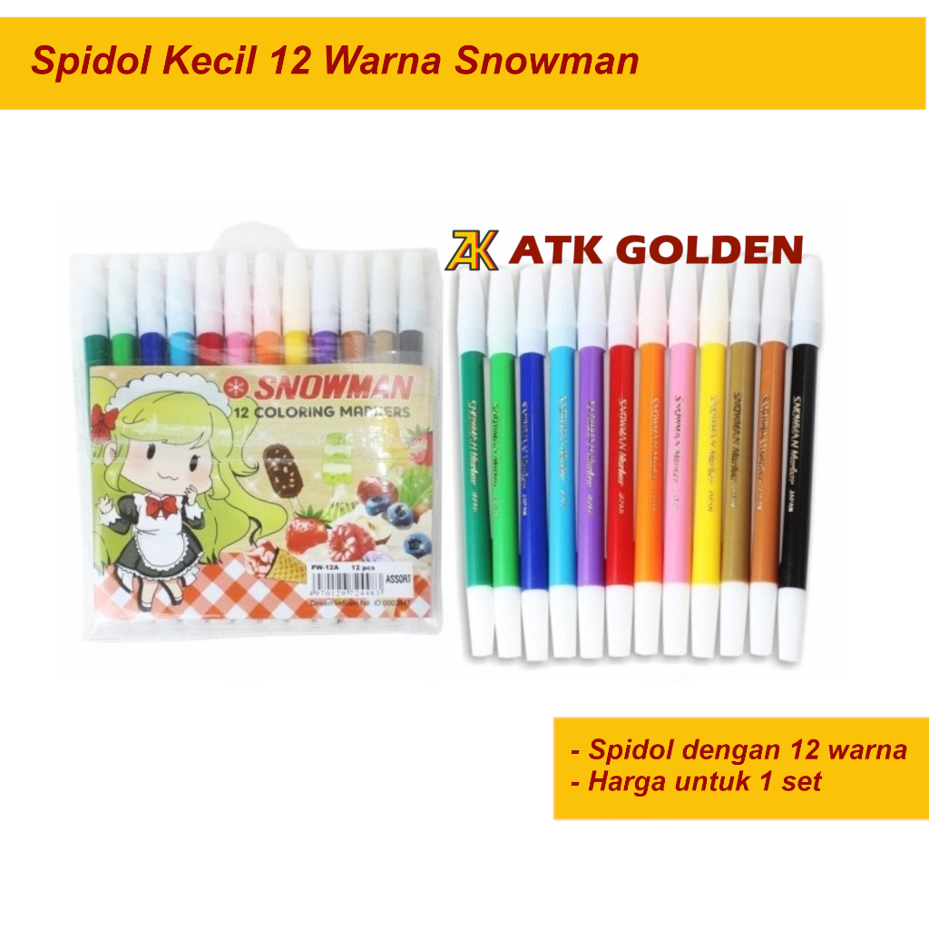 

Spidol Snowman Kecil 12 Warna