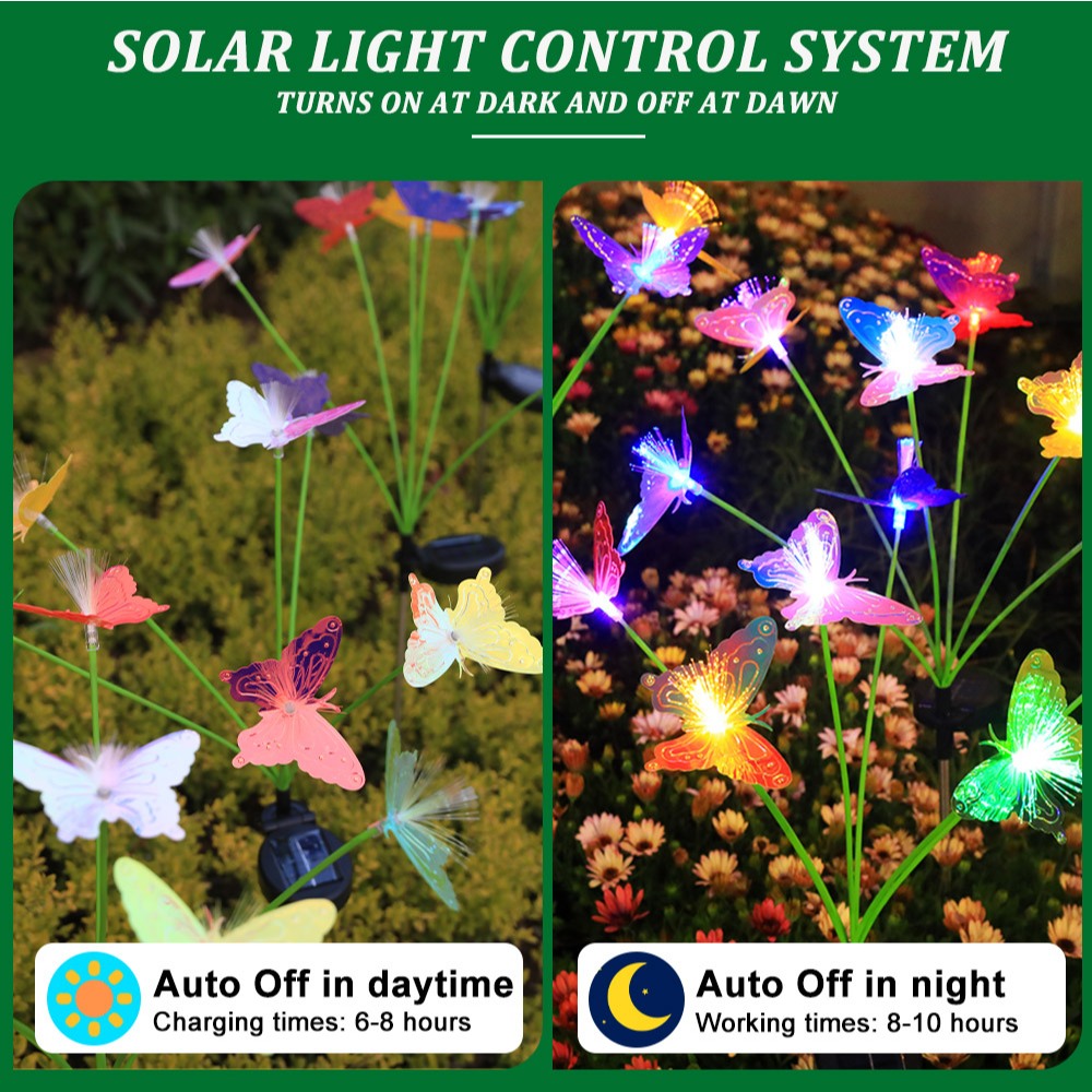 Ready StockYmjr Kupu-Kupu Berwarna-Warni Solar Garden Tenaga Surya Led Lampu Pijar Outdoor Lampu