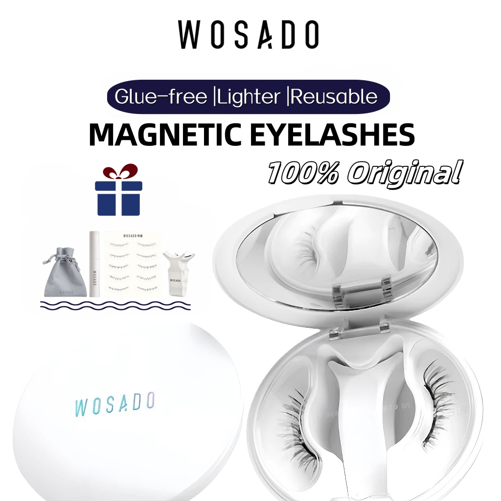 Instant &Free Fixer!!WOSADO Magnetic Eyelash 100% Original BuluMata Magnet Tanpa Lem Reusable Bulu M
