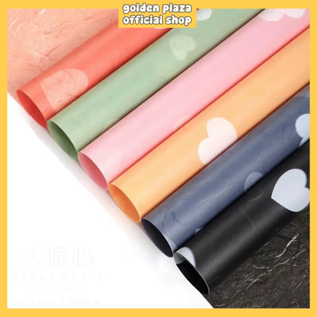 

(1 PACK ISI 20 LEMBAR) Kertas Bunga Florist Motif Love Kertas Bunga Buket Cellophane Florist Flower Wrapping Paper KB6091