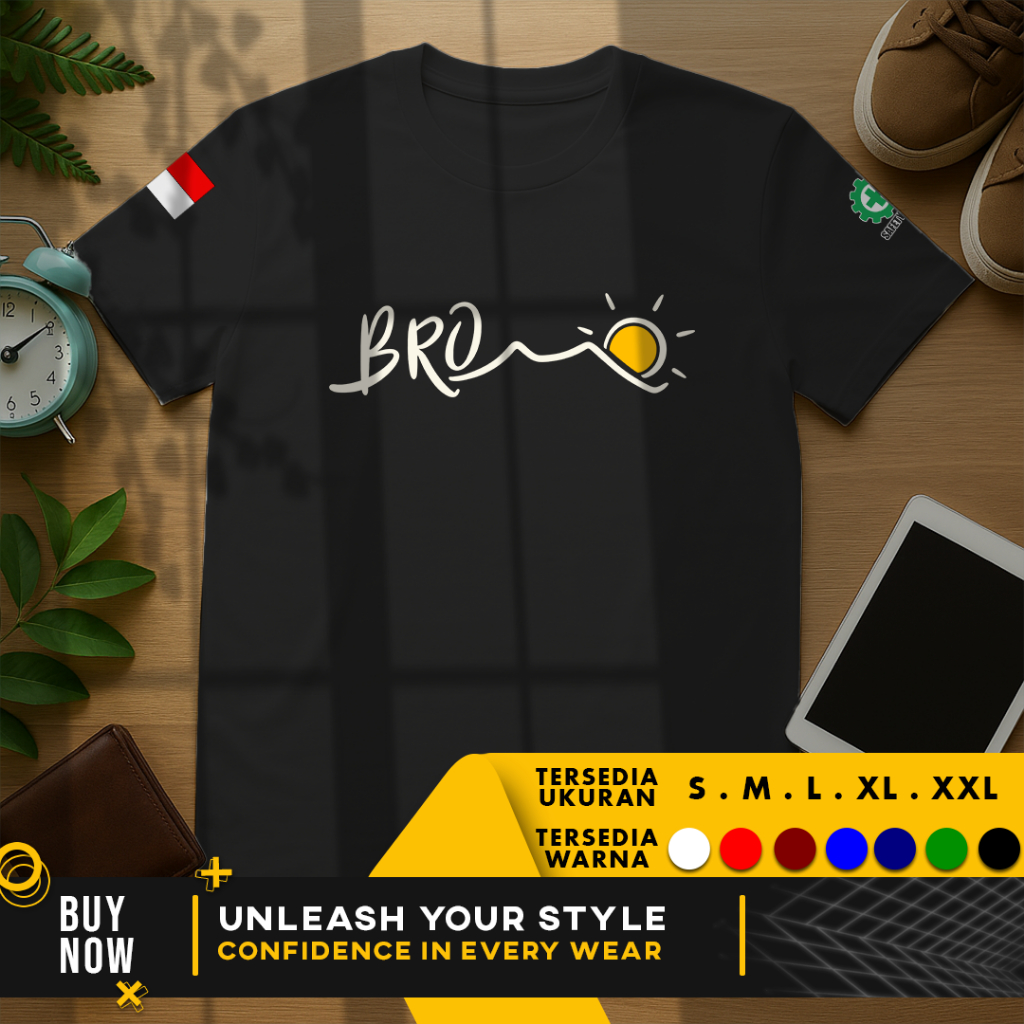 Kaos Baju Pendaki Indonesia  Gunung Bromo Indonesia Safety First | Cotton Combed 30s