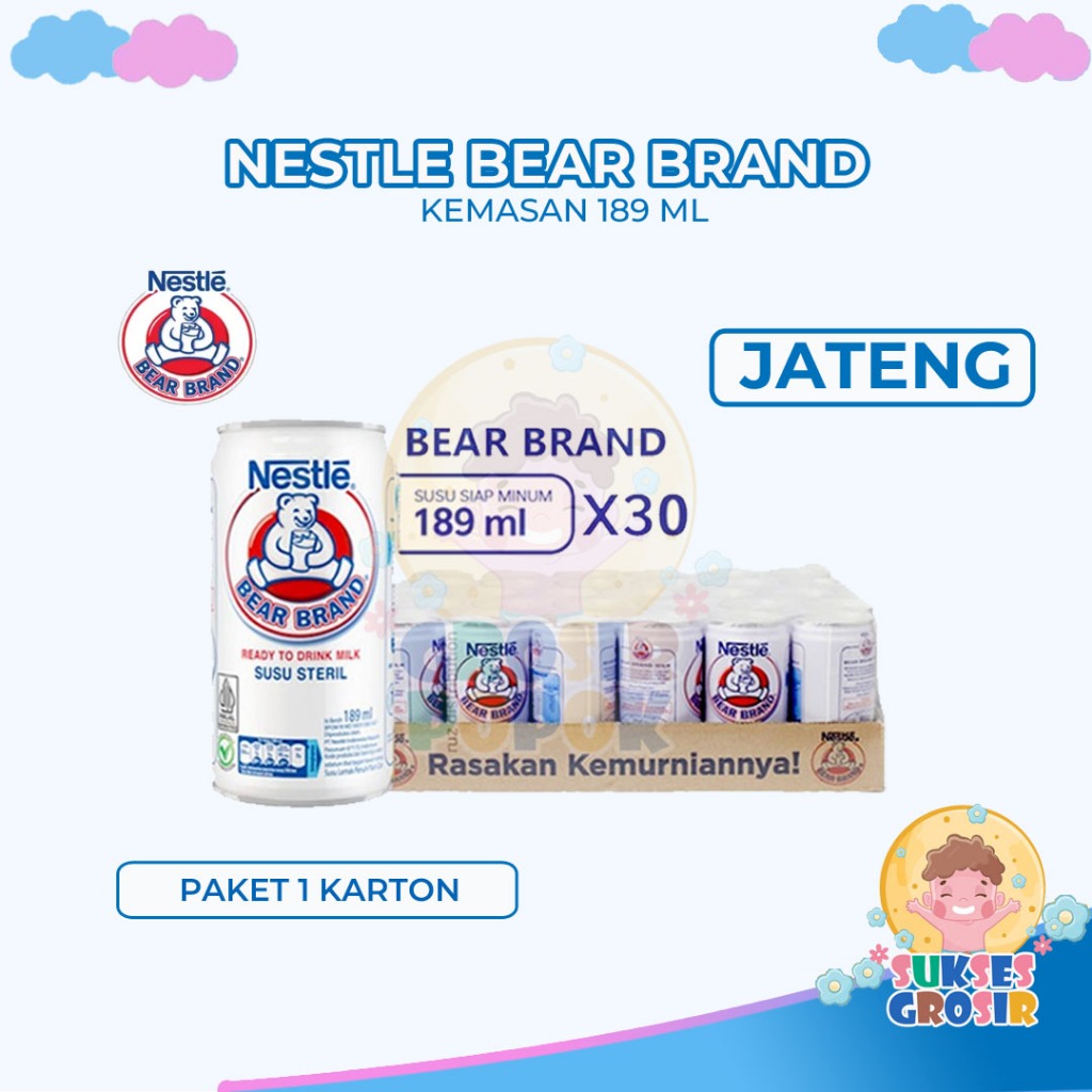 

Susu Bear Brand Susu Steril Kemasan 189ml 1 Karton isi 30pcs