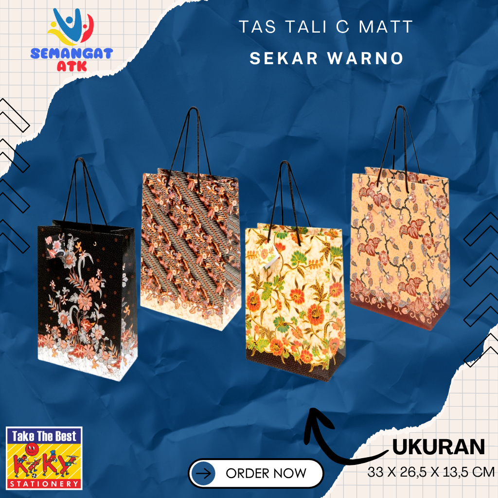 

Tas Tali C (Besar) Batik Sekar Warno / Paper Bag Batik / Matt/Doff