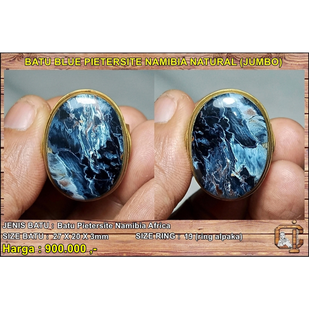 Batu Blue Pietersite namibia bergambar asli alami size jumbo antik langka.
