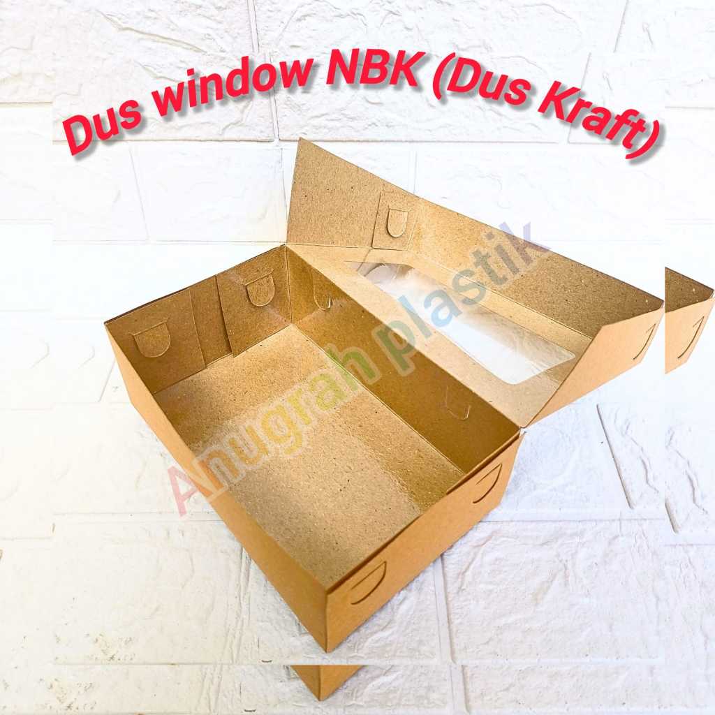 

Dus window kraft NBK / Box kue coklat window Laminasi per PACK