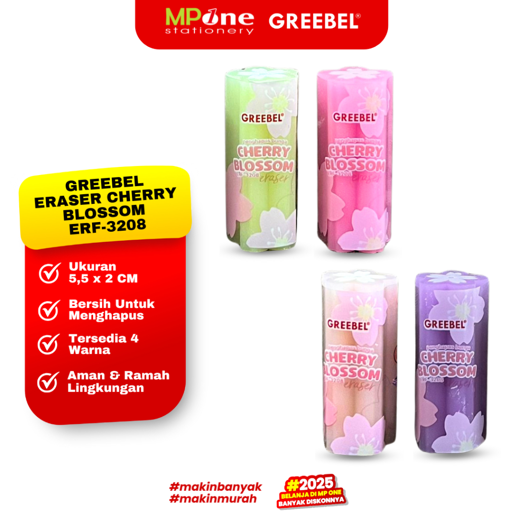 

Greebel Penghapus Cheery Blossom Lucu ERF-3208 / Eraser Pencil GREEBEL (min order 2pcs)