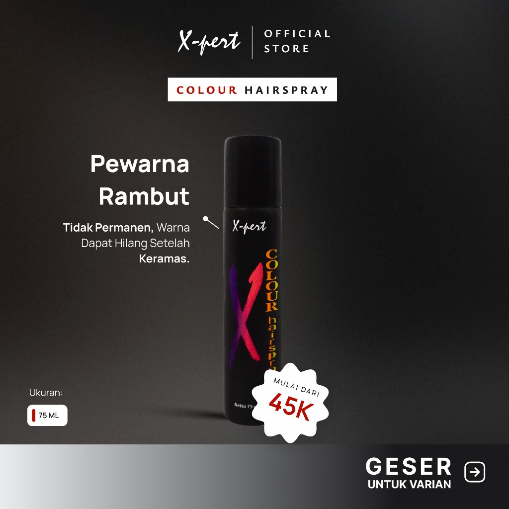 X-pert Hair Colour Spray | X-pert Colour Hairspray | Spray Pewarna Rambut