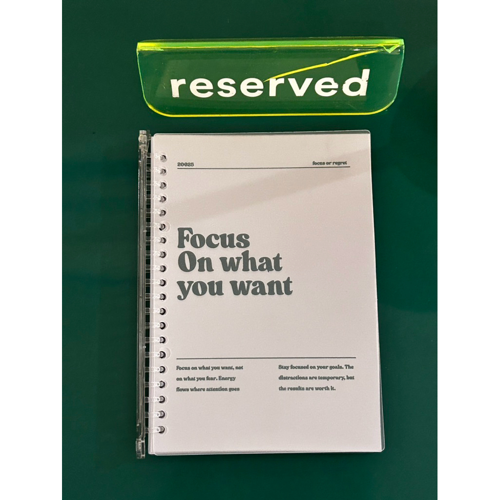 

Binder A5 Estetik Custom - Focus On What You Want Warna Hijau | Loose Leaf | Planner Notes Lucu