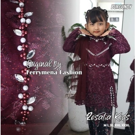 Setelan Kebaya Anak Rosalia / Baju Kebaya Anak Pesta Wisuda Anak TK SD Usia 4-12 Tahun / Kebaya Anak