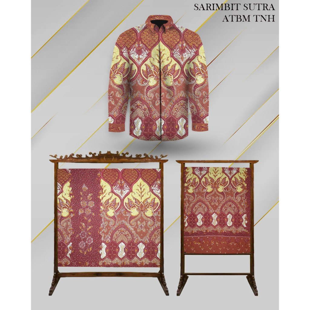 Kain Batik Tulis Couple Pasangan Sarimbit Sutra Tanahan Merah BCHYT