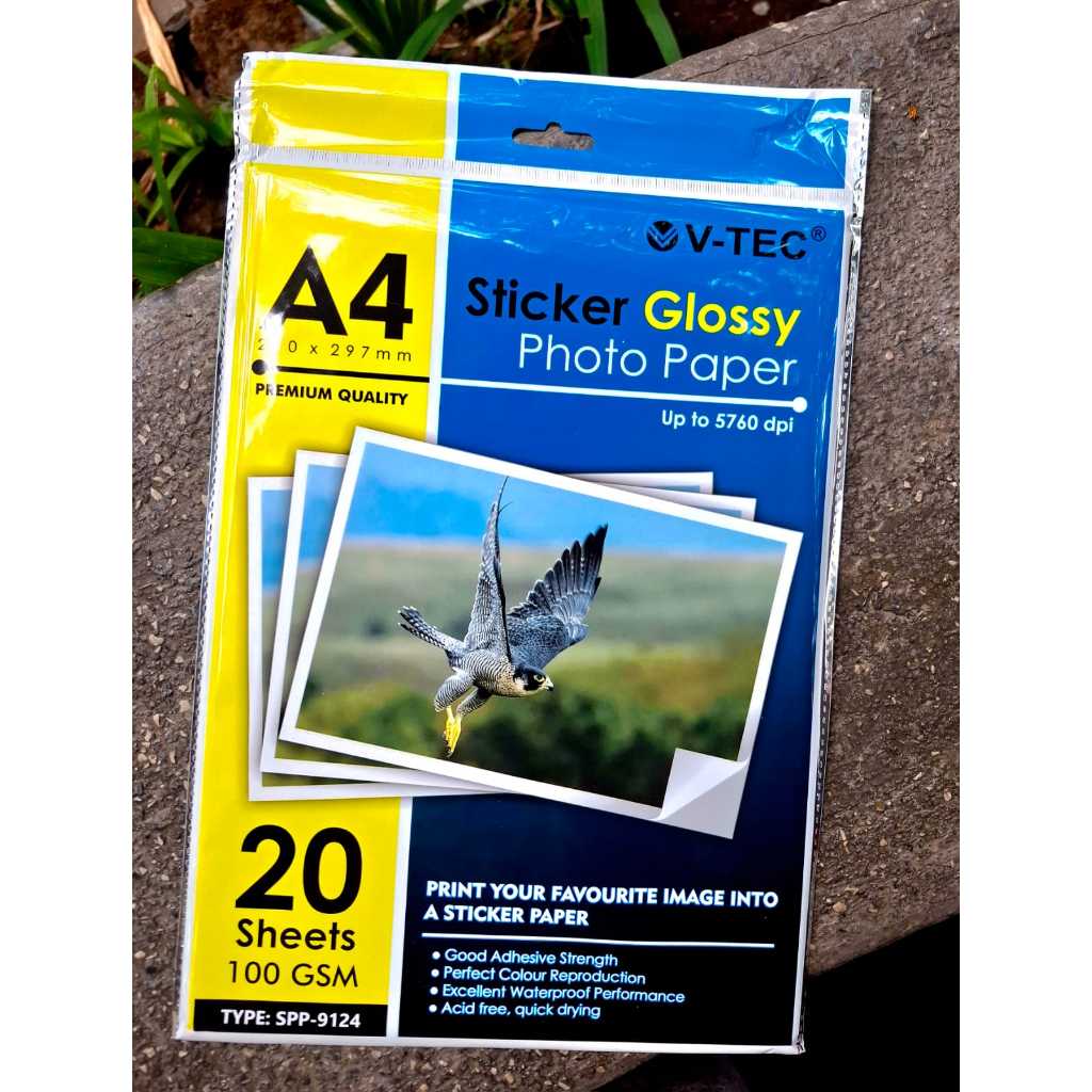 

Glossy sticker stiker label mengkilap A4