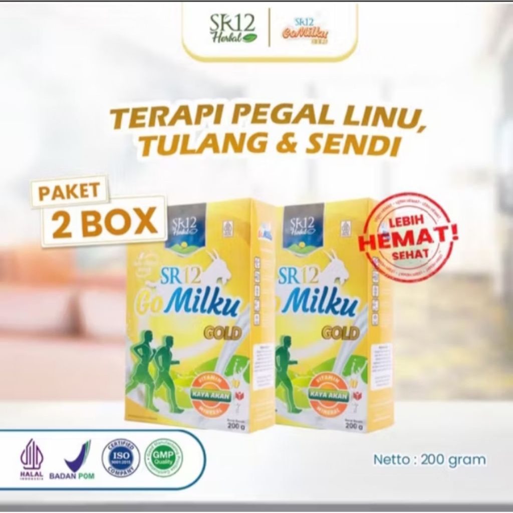 

PAKET BUNDLING GOMILKU GOLD SR12 Isi 2 Box Ukuran 200g - Susu sendi tulang terapi pegal linu - Susu tinggi kalsium tanpa gula