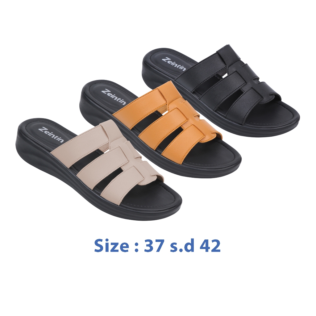 Zeintin - Sandal Wanita HItam Sandal Wedges Wanita Sendal Wanita Terbaru Zeintin HP