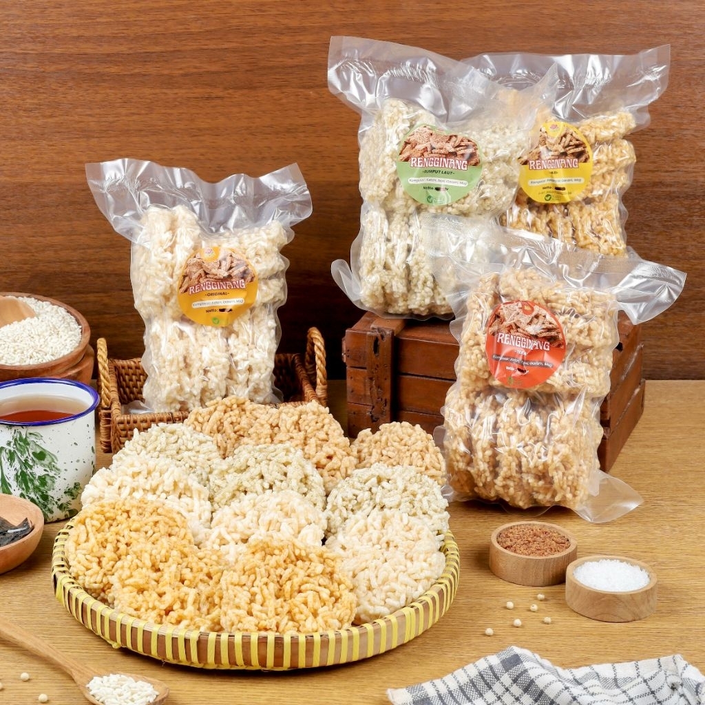 

Rengginang Goreng 150g |100% Vegan | Rasa Original, Terasi, Rumput Laut, Kari