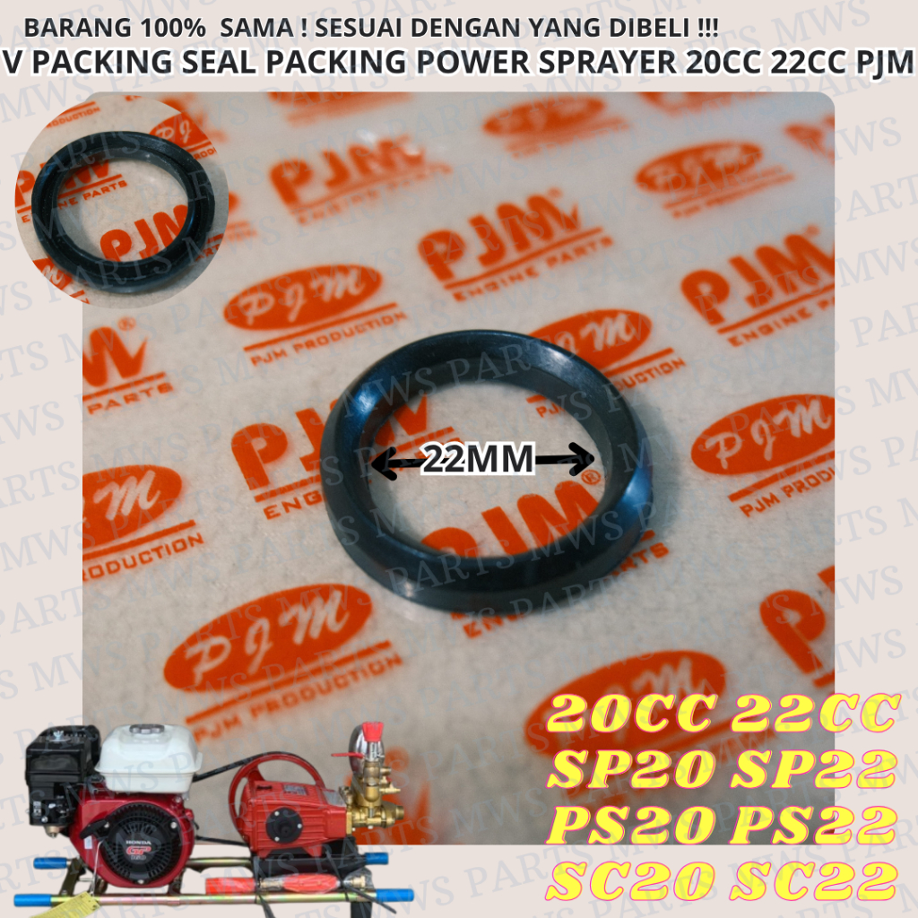 V PACKING 20CC 22CC SEAL PACKING KARET PISTON SEAL PUMP SIL PLUNGER SIL PESTON MESIN POWER SPRAYER 2
