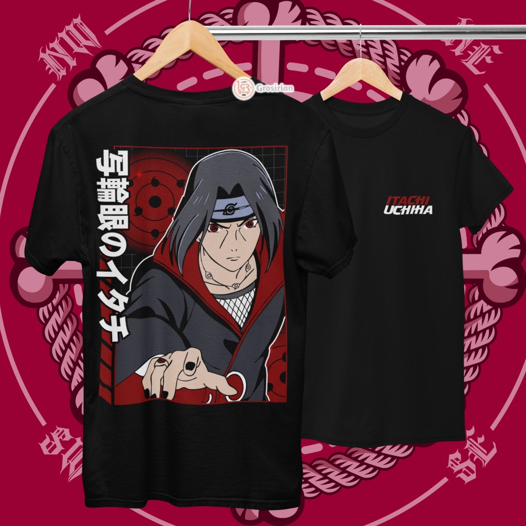 KAOS UCHIHA  ITACHI - KAOS BAJU ANIME NARUTO, KAOS SABLON, SABLON DTF