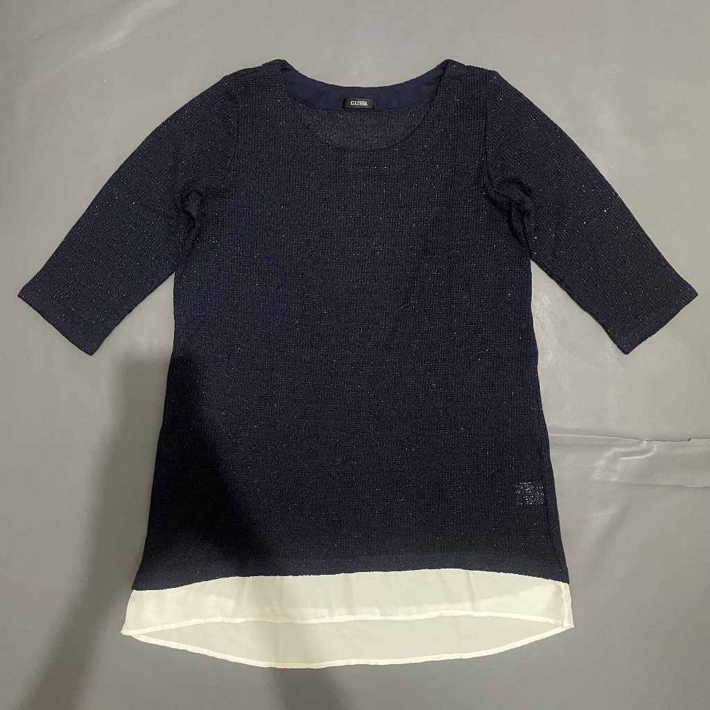 DEWASA A154 (GLISSE ORI, PRELOVED) Baju Atasan Tunik Semi Dress Oversized O Neck Tangan Pendek Panja