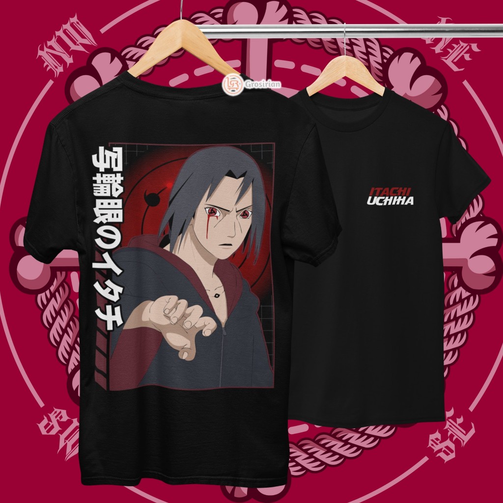 KAOS ITACHI UCHIHA - KAOS BAJU ANIME NARUTO 1, KAOS SABLON, SABLON DTF