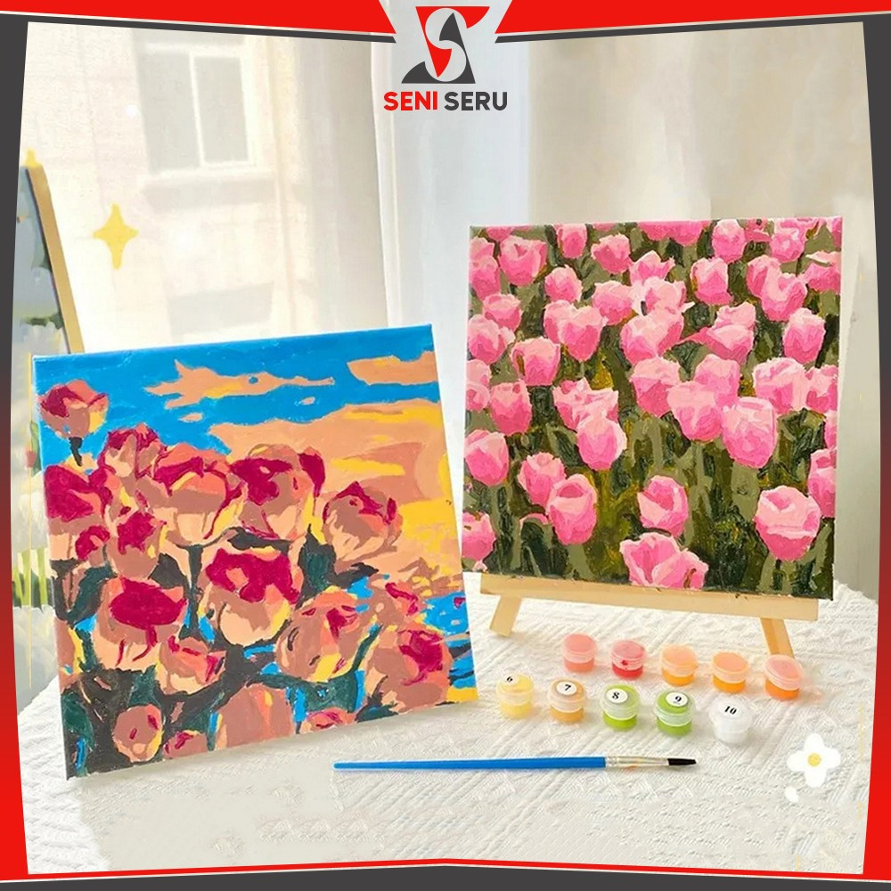 

EC Kanvas Siap Lukis Painting By Number Kit 20x20cm / DIY Canvas Digital Painting Acrylic Aesthetic Lukisan Bunga Pemandangan Seni Seru A110