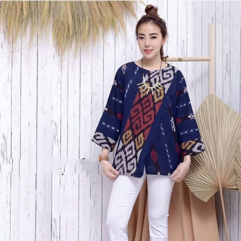 BAJU TENUN WANITA, BLUS TENUN, BLUS KERJA ATASAN TENUN WANITA
