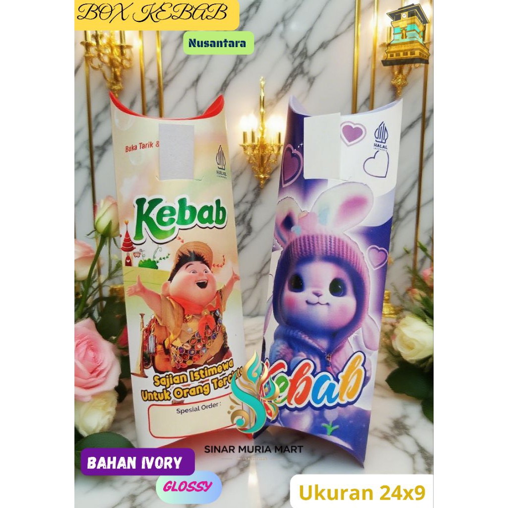 

Promo Kertas Box Kebab Anti Minyak, Kemasan Dus Kebab Elegan(100pcs) Food Grade
