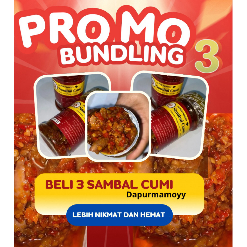 

Sambal Cumi Beli 3 lebih hemat 150gr Tanpa MSG dan bahan pengawet