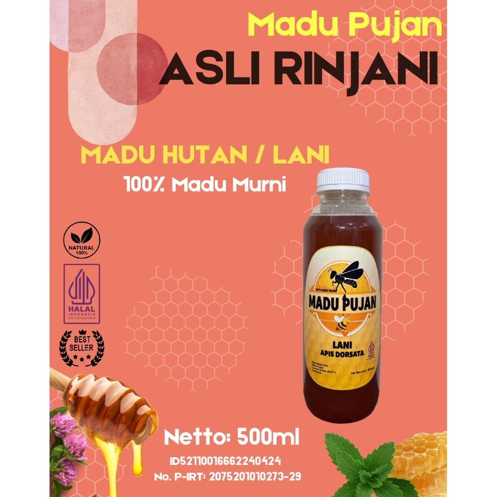 

[MADU PUJAN asli RINJANI] Madu Hutan/Lani 500ml Madu Murni 100%