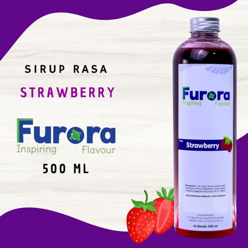 

Sirup Strawberry 500 ml - Furora Syrup l Sirup Cafe