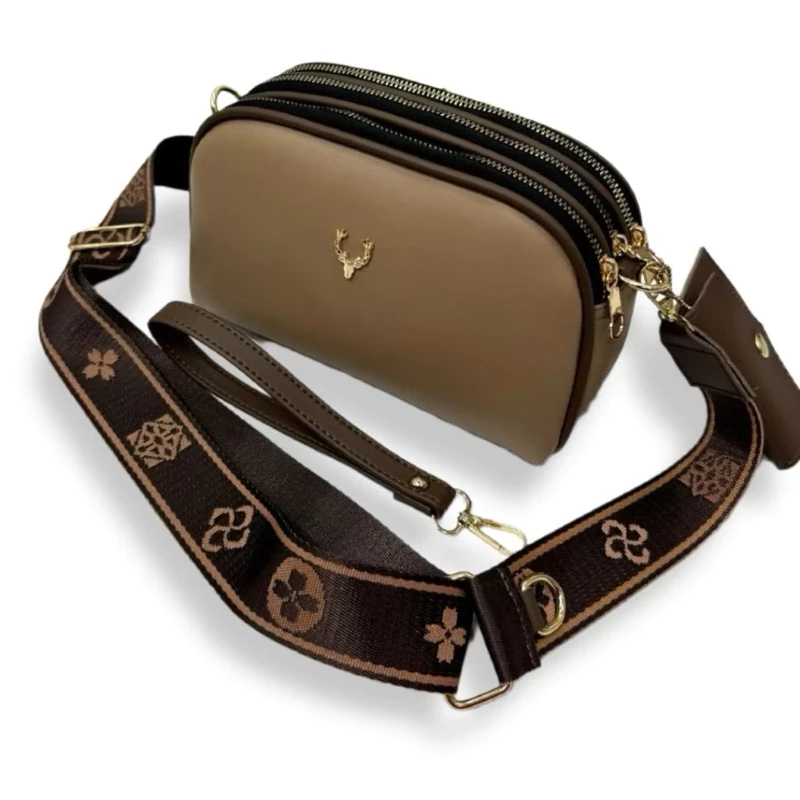 MMB - JIHAN Tas Selempang Wanita 3 Ruang Resleting Fashion Korea