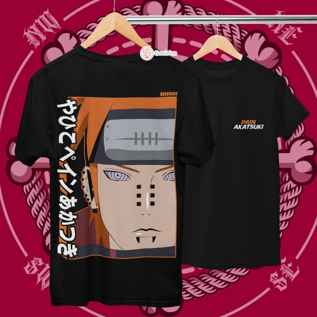 KAOS PAIN AKATSUKI ANIME NARUTO - KAOS BAJU PAIN AKATSUKI ANIME NARUTO, KAOS SABLON, SABLON DTF