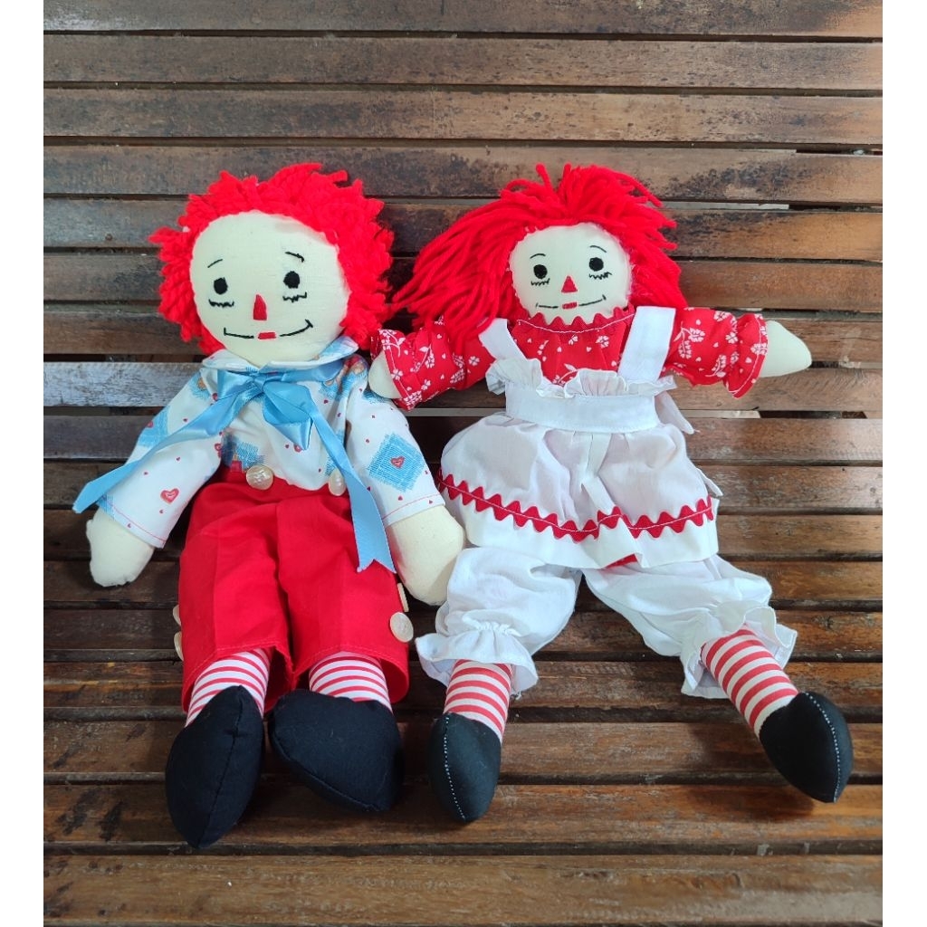 2 boneka vintage raggedy Ann and andy annabale handmade