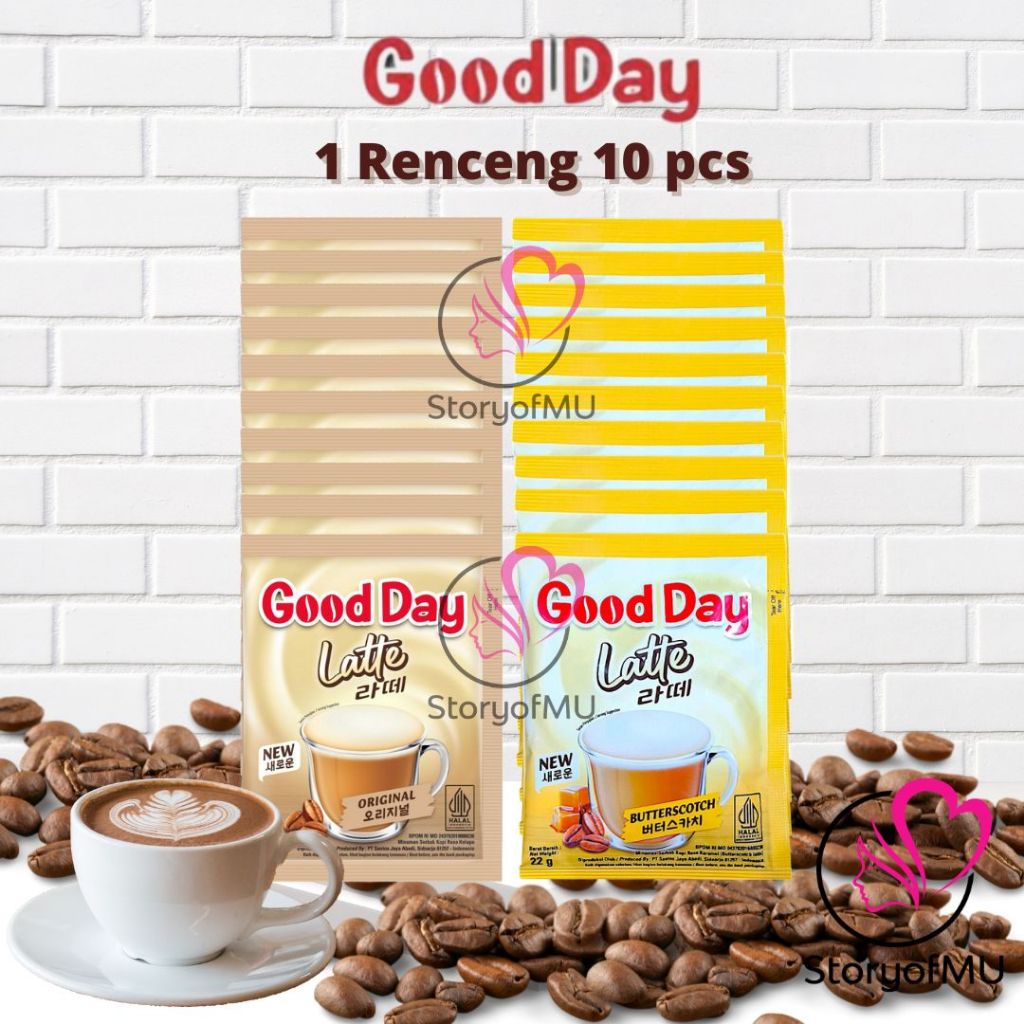 

❤️ StoryofMU ❤️ GOOD DAY Kopi 20gr Renceng Isi 10 Pcs - Latte Original | Latte Butterscotch
