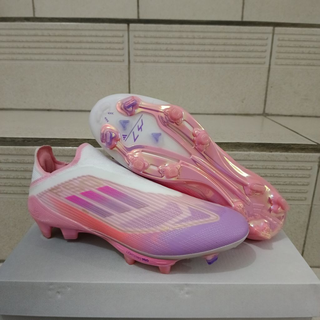 Sepatu Bola Adizero F50 + Elite White Pink FG