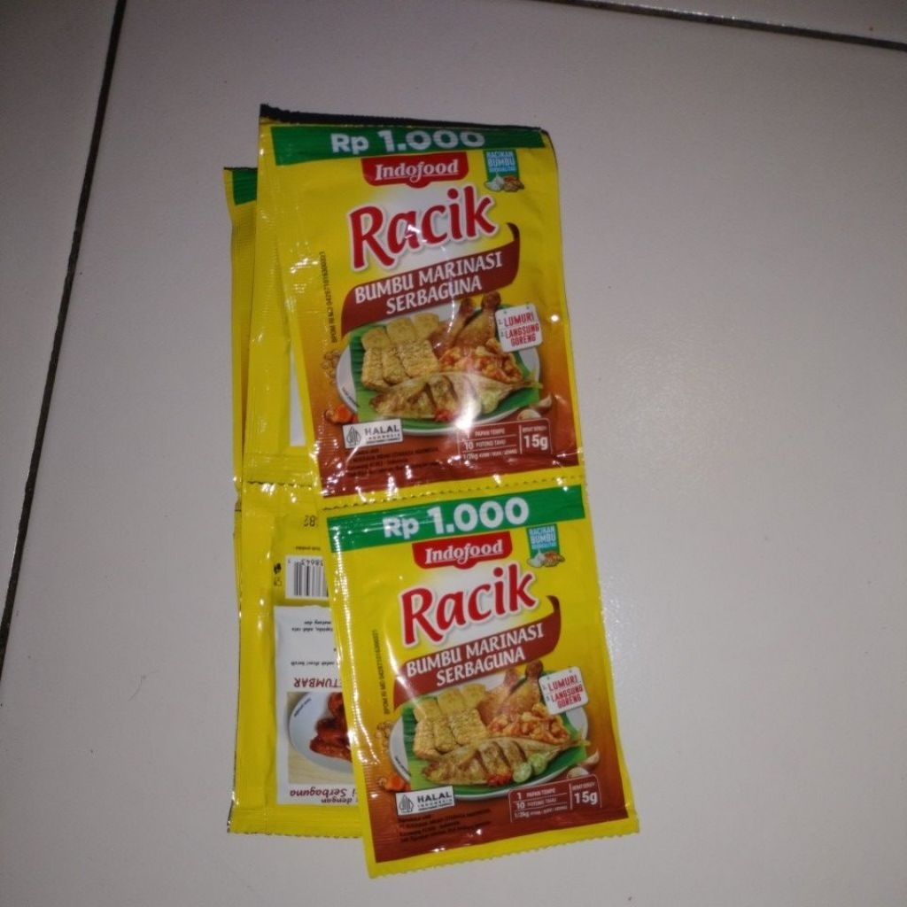 

Racik Bumbu Marinasi Serbaguna 15gr Renteng Isi 6pc Sachet