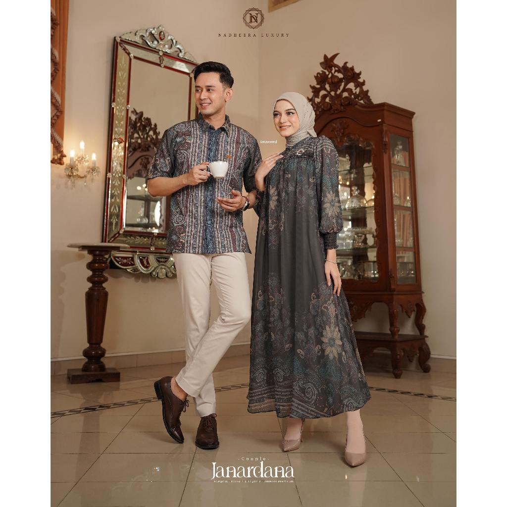 JANARDANA FAMSET SEAWEED BY NADHEERA LUXURY GAMIS WANITA DAN ANAK KEMEJA PRIA DAN ANAK